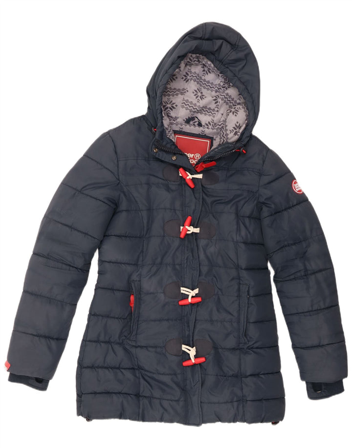 Superdry Chaqueta Acolchada Con Capucha Para Mujer UK 44 Grande Poliéster Azul Marino