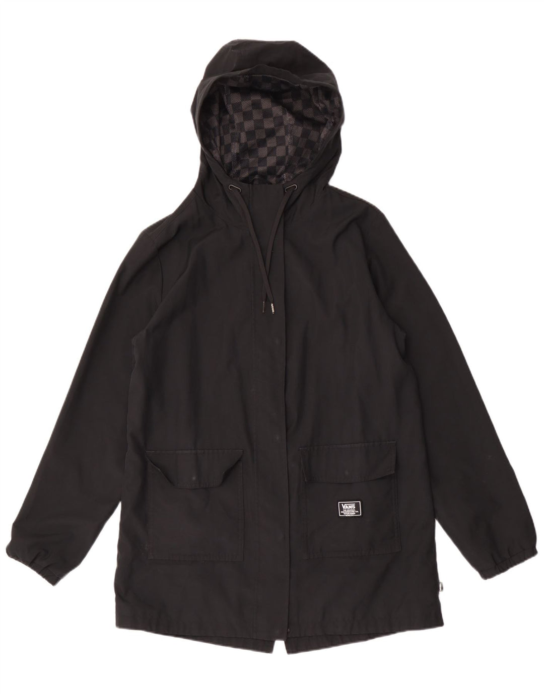 Vans Chubasquero con capucha para mujer UK 44 Mediano Negro Poliéster