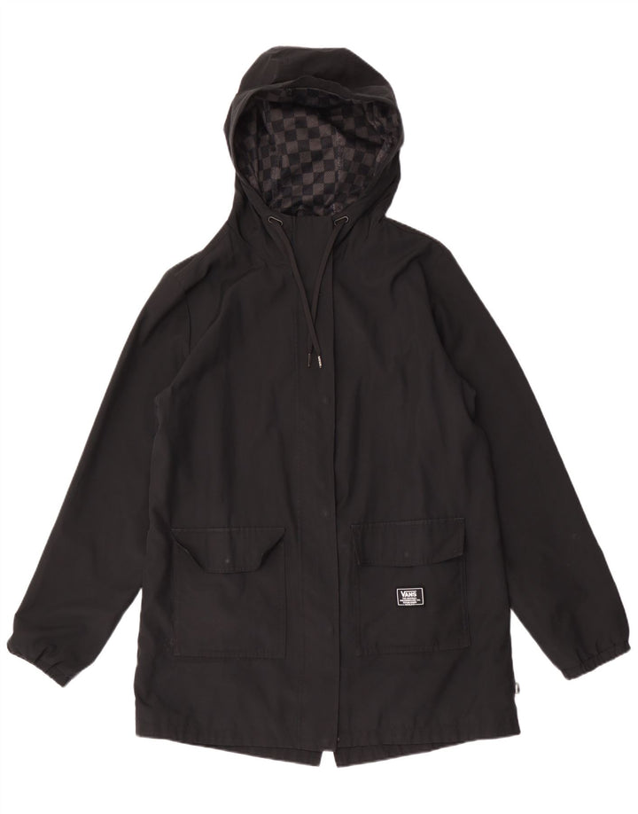 Vans Chubasquero con capucha para mujer UK 44 Mediano Negro Poliéster