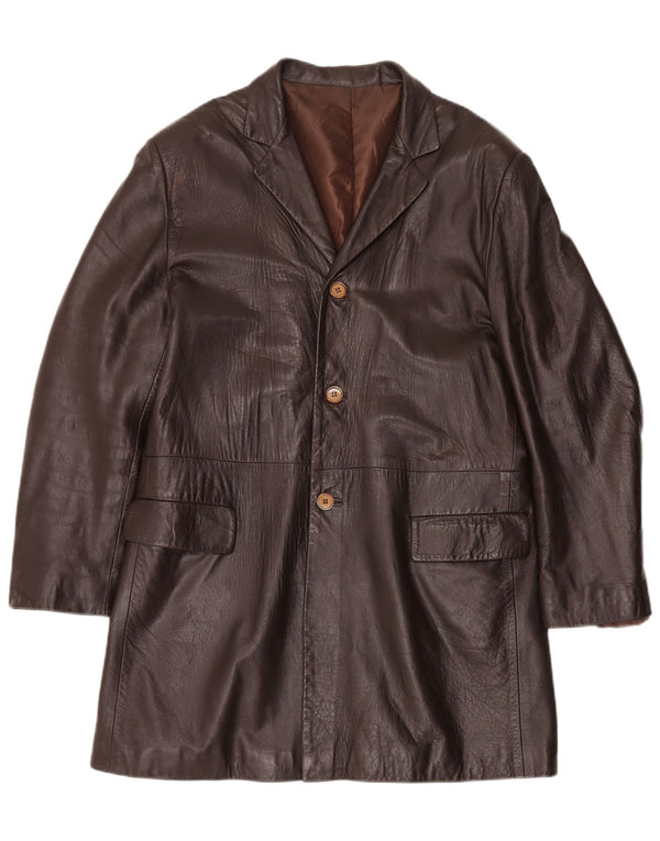 Jack Daniels Abrigo de cuero para hombre IT 52 XL Cuero marrón