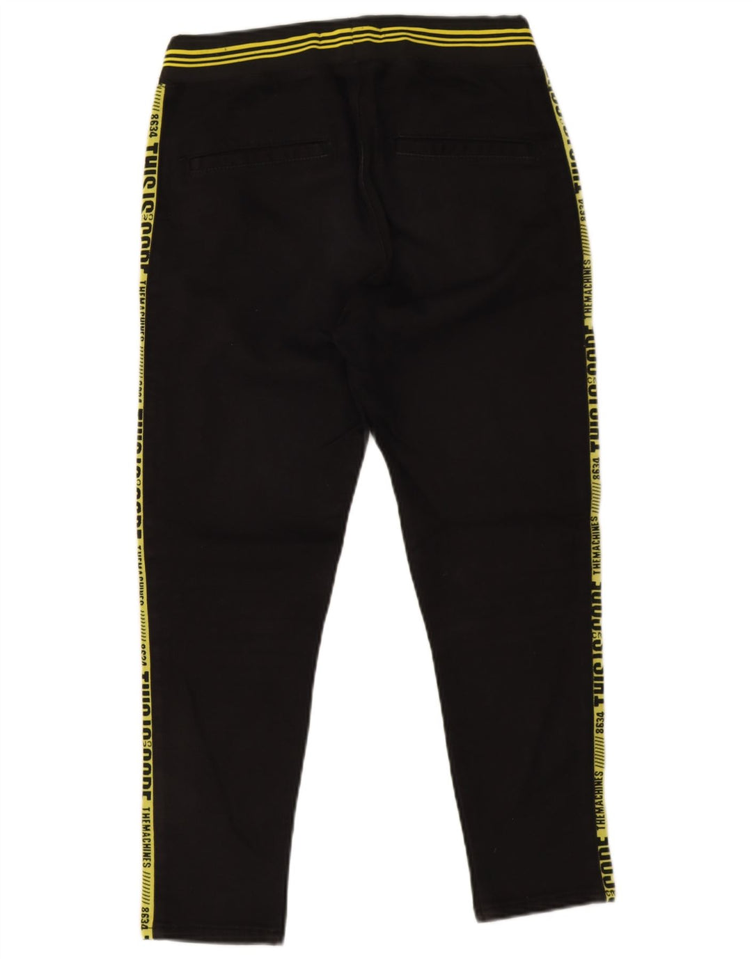 Zara Hombre Pantalones De Chándal Gráfico Pequeño Poliéster Negro
