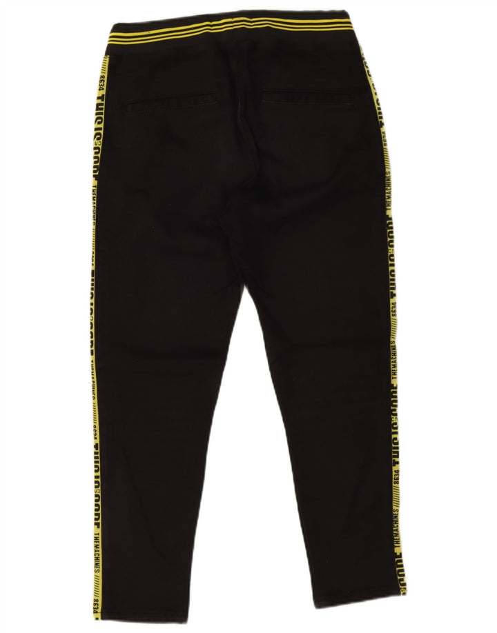 Zara Hombre Pantalones De Chándal Gráfico Pequeño Poliéster Negro