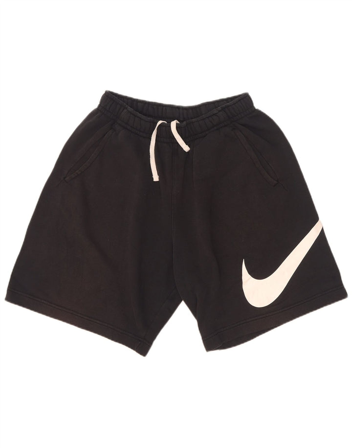 Nike Pantalones cortos deportivos gráficos para hombre pequeños de algodón negro
