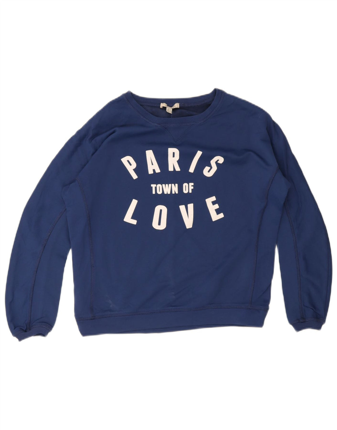 Zara Mujer Paris Graphic Sudadera Oversize Jersey UK 10 Small Azul