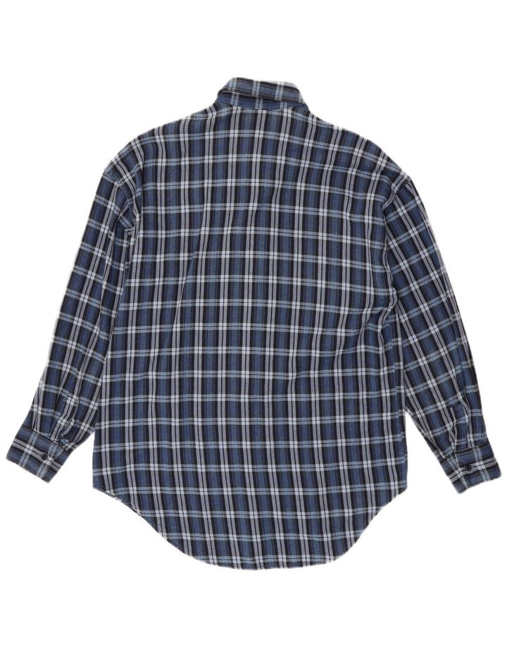 Enara Camice Camisa De Franela Hombre Algodón A Cuadros Azul Pequeño