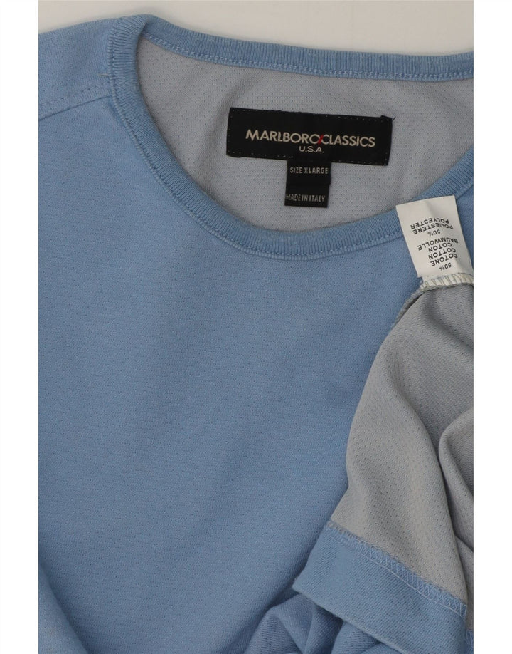 Marlboro Classics Camiseta Hombre Manga Larga XL Algodón Azul