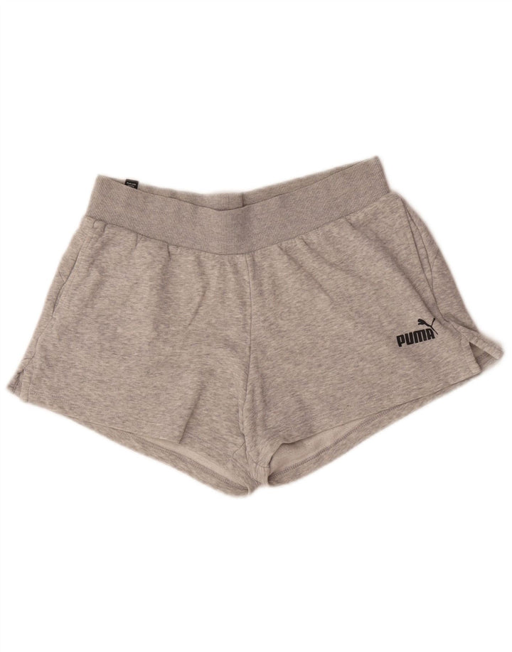 Puma - Pantalones cortos deportivos para mujer, talla 40, algodón gris medio