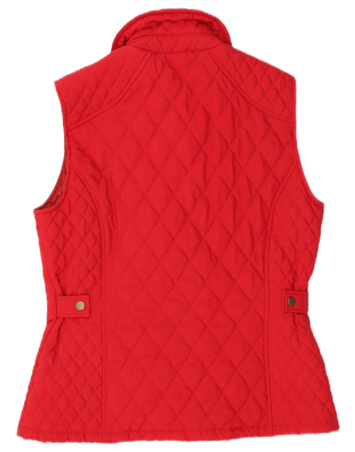 BARBOUR Chaleco acolchado para mujer UK 12 Medio rojo Poliéster