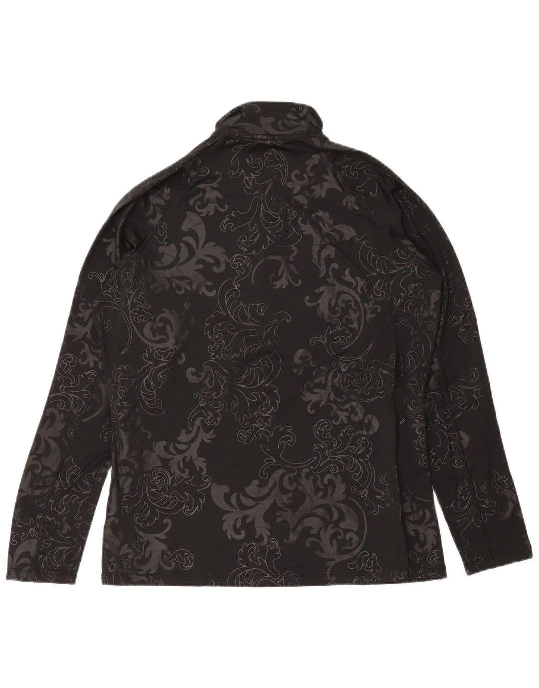NIKE Mujer Dri Fit Zip Neck Pullover Chándal Top UK 40 XL Black Paisley