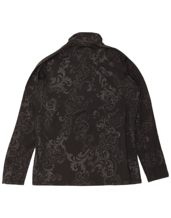 NIKE Mujer Dri Fit Zip Neck Pullover Chándal Top UK 40 XL Black Paisley