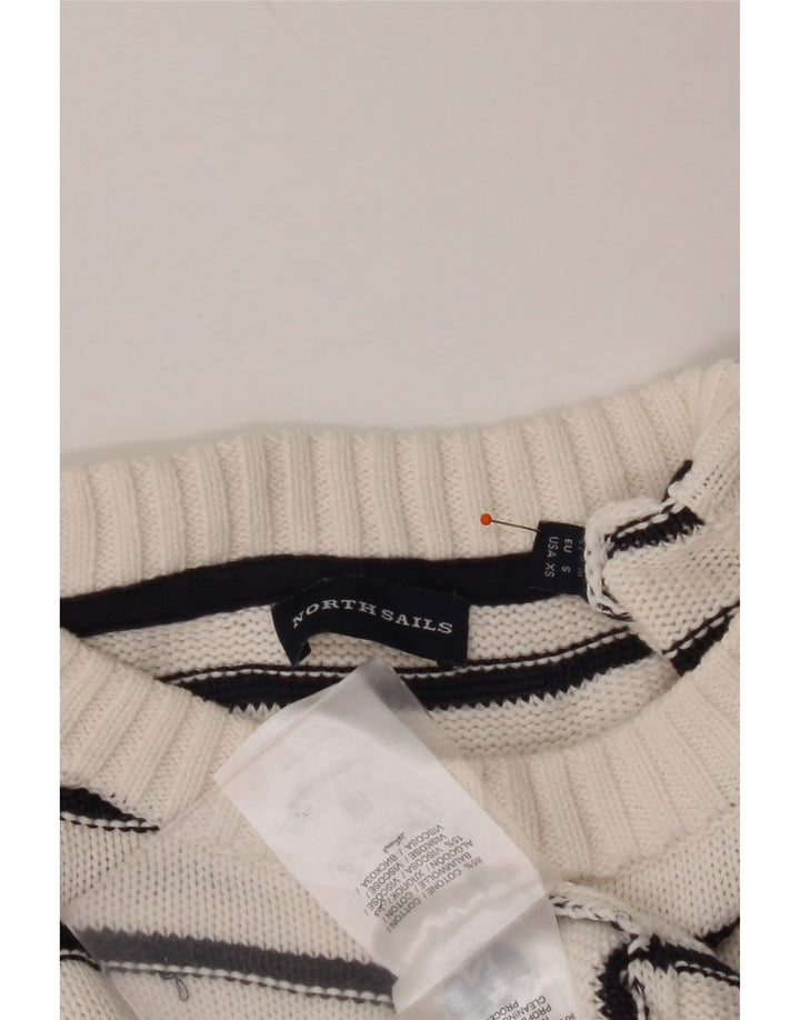 NORTH SAILS Suéter tipo jersey con cuello redondo para mujer UK 40 Mediano Rayas blancas