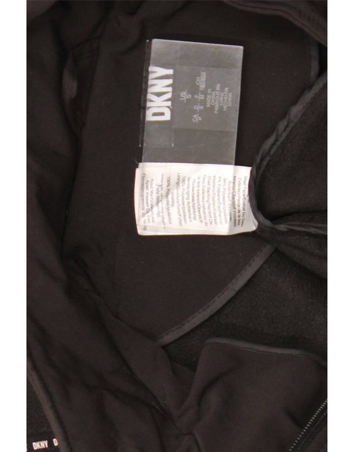 Dkny Gabardina con capucha para mujer UK 10 Small Poliéster negro