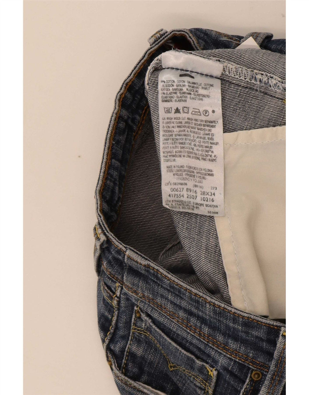 Vaqueros Levi's Mujer 627 Rectos W28 L28 Algodón Azul