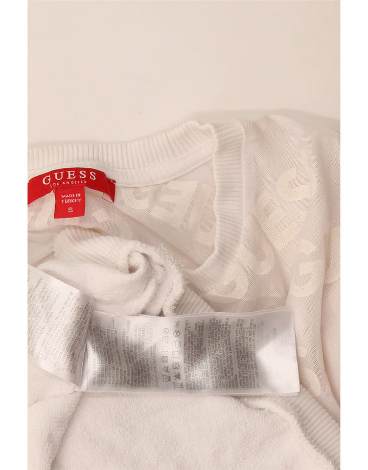 Guess Sudadera gráfica para mujer Jumper UK 10 Small White Colourblock