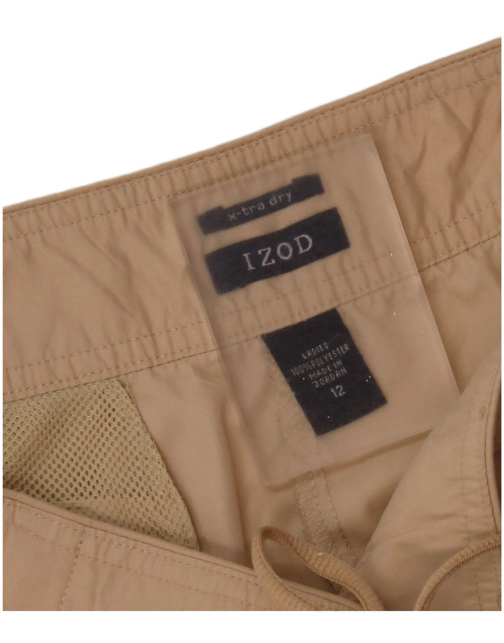 Izod Pantalones Capri Cargo para Mujer US 12 Grande W34 L21 Poliéster Beige