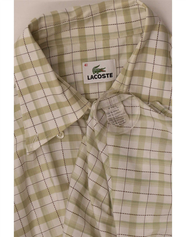 Camisa Lacoste para hombre talla 41 Algodón a cuadros verde grande