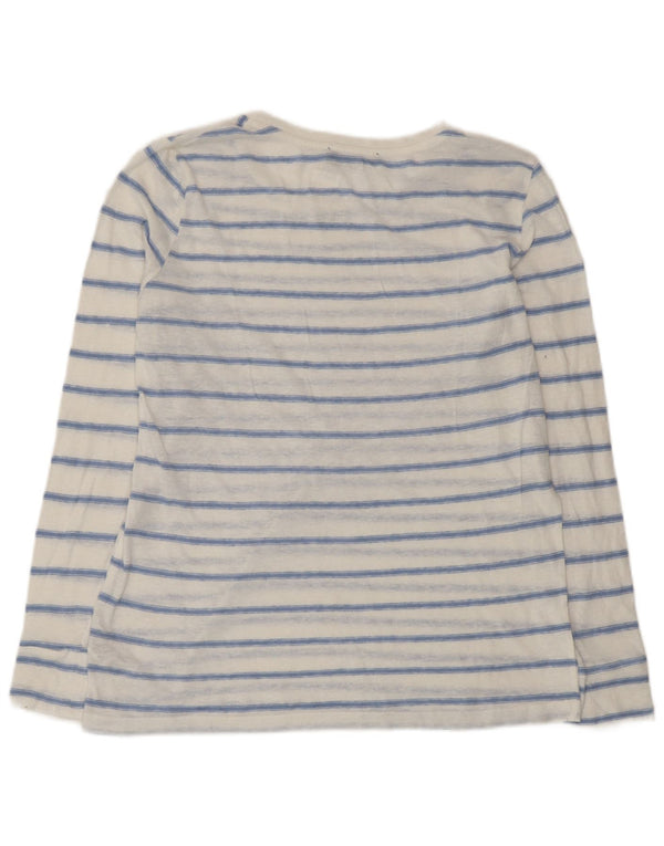 Marks & Spencer Blusa para mujer Top UK 44 Poliéster a rayas blancas medianas
