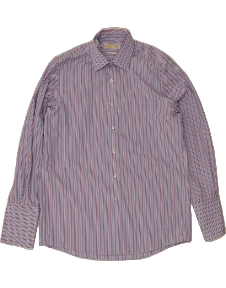 MICHAEL KORS Mens Shirt Size 16 Large Blue Striped Vintage Michael Kors and Second-Hand Michael Kors from Messina Hembry 