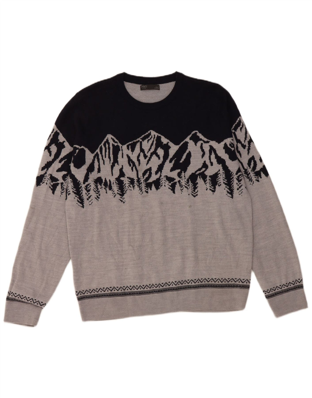 Marks & Spencer Jersey De Cuello Redondo Para Hombre Gris Grande Colorblock