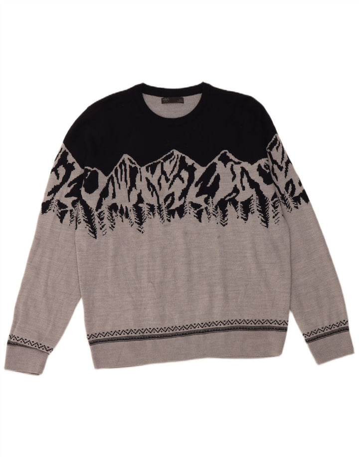 Marks & Spencer Jersey De Cuello Redondo Para Hombre Gris Grande Colorblock
