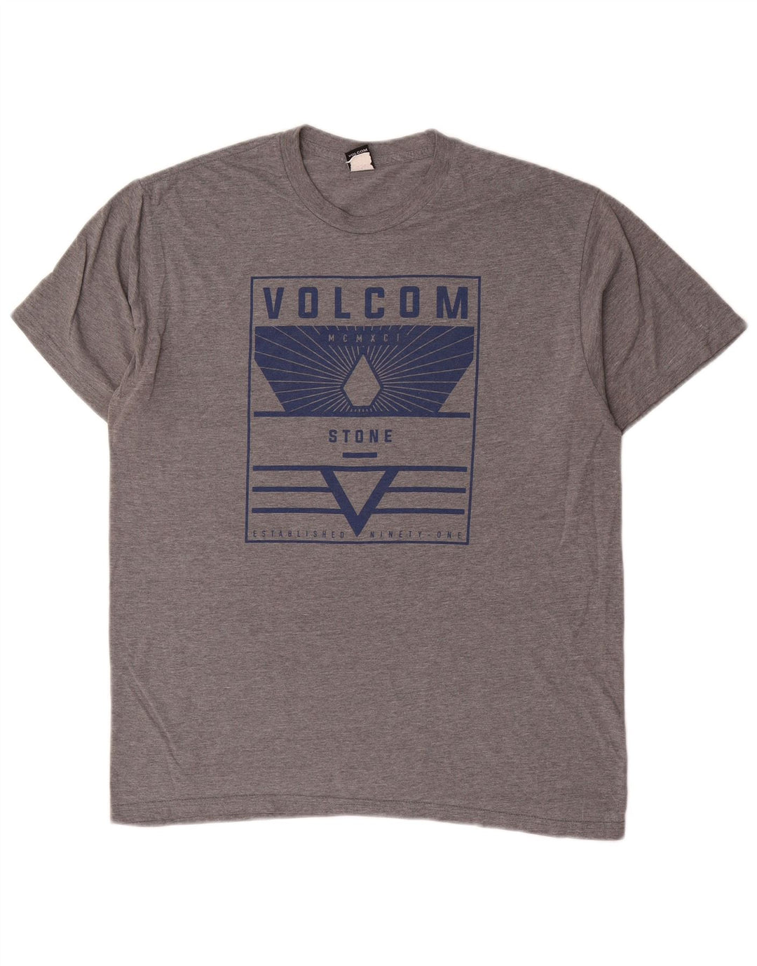 Volcom Camiseta gráfica para hombre Top grande de algodón gris
