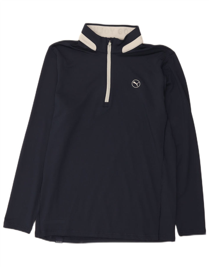 Puma Top con cuello con cremallera y manga larga para hombre Poliéster color azul marino medio