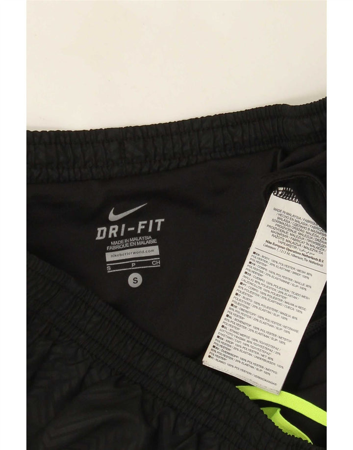 Nike Pantalones cortos deportivos Dri Fit para mujer UK 10 Small Black Chevron Poliéster