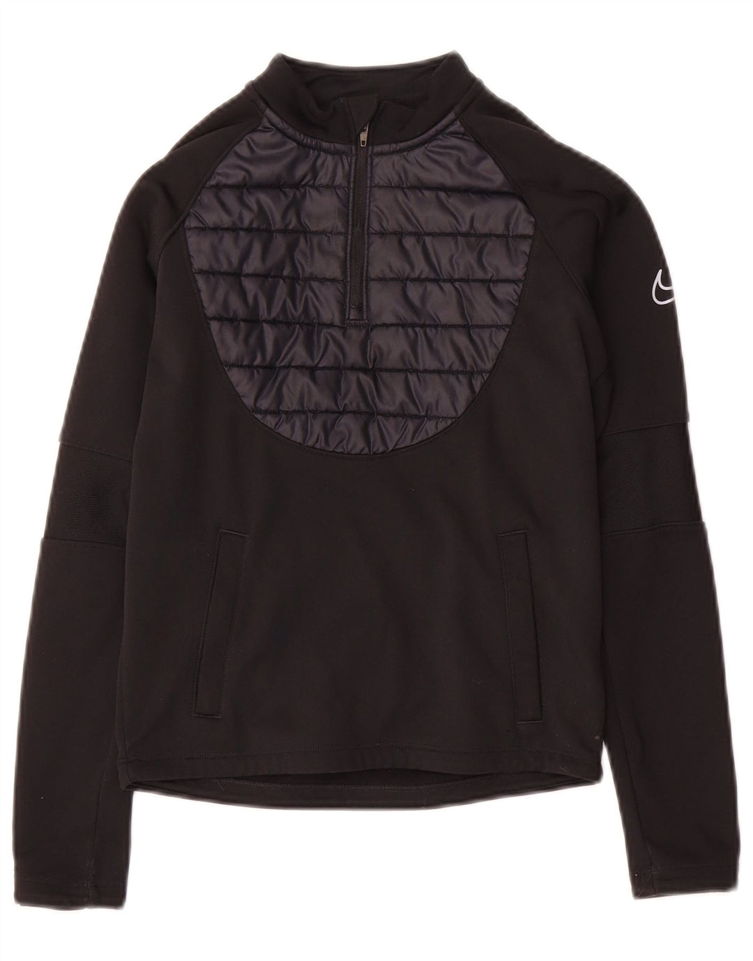 Nike Boys Therma-Fit Zip Neck Chándal Top 8-9 años pequeño Negro
