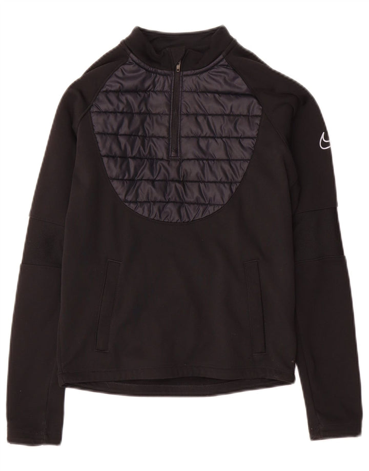 Nike Boys Therma-Fit Zip Neck Chándal Top 8-9 años pequeño Negro
