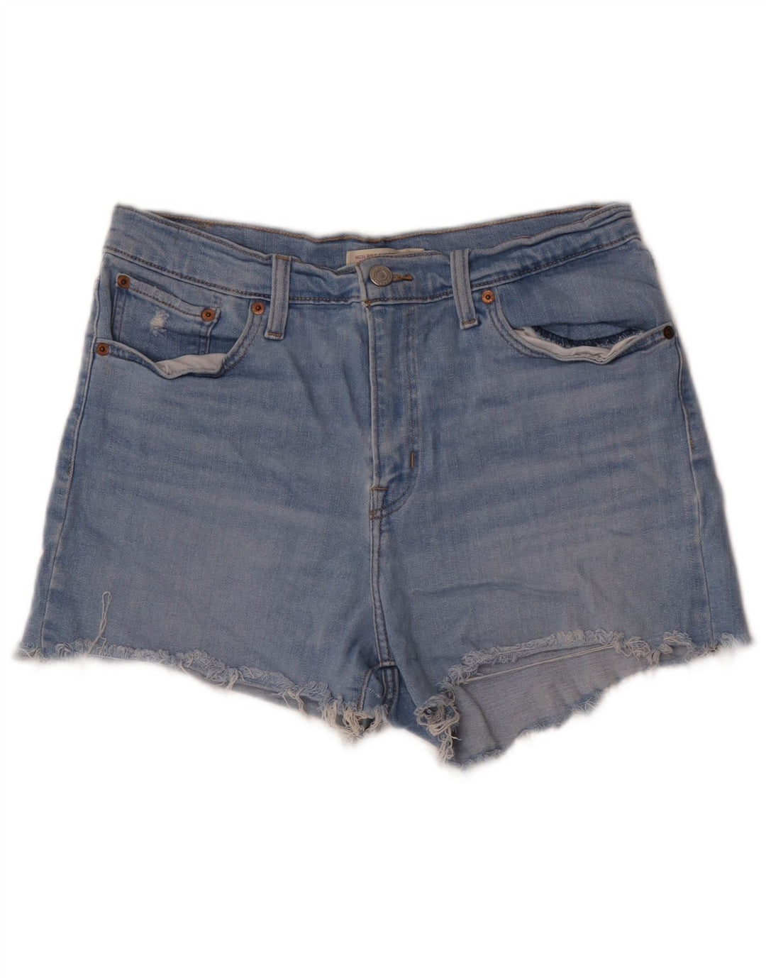 LEVI'S Pantalones cortos vaqueros de talle alto para mujer W32 Algodón azul grande