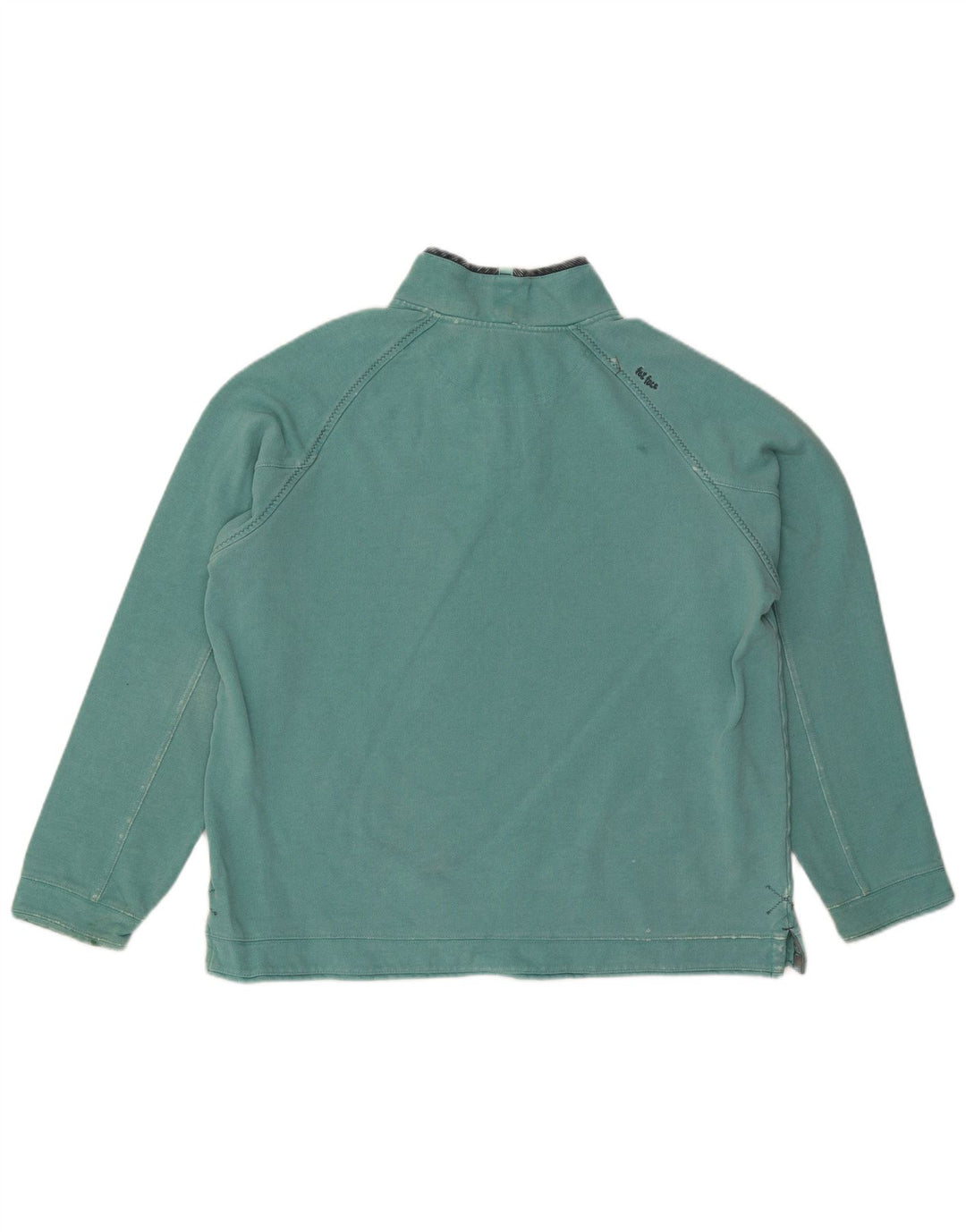 Sudadera con capucha y cuello con cremallera para hombre Fat Face Jersey XL Turquesa Algodón