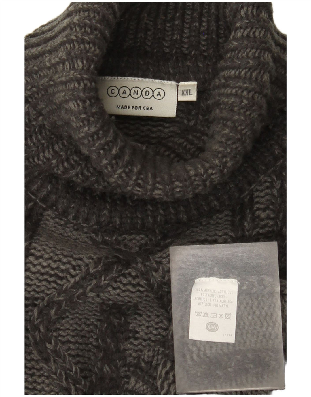 Canda - Jersey para hombre con cuello vuelto, talla 2XL, color gris Argyle/acrílico diamante
