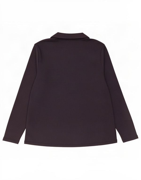 Marks & Spencer Polo de manga larga para mujer UK 20 2XL Poliéster azul marino