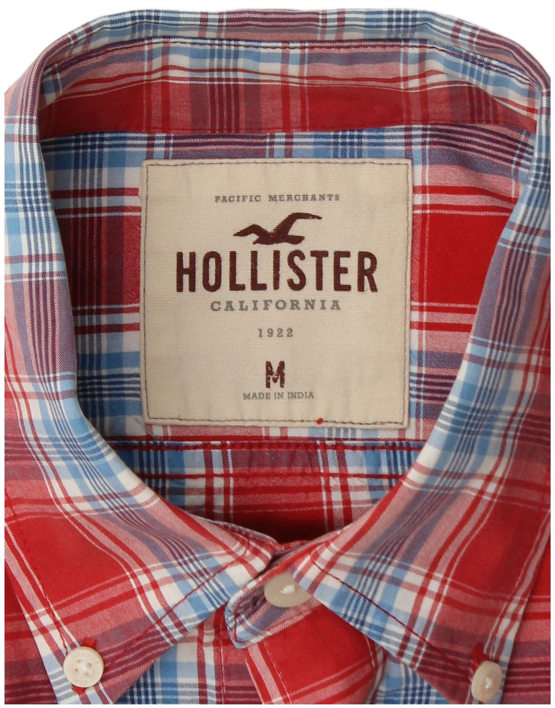 Camisa HOLLISTER Hombre Medium Red Check Cotton