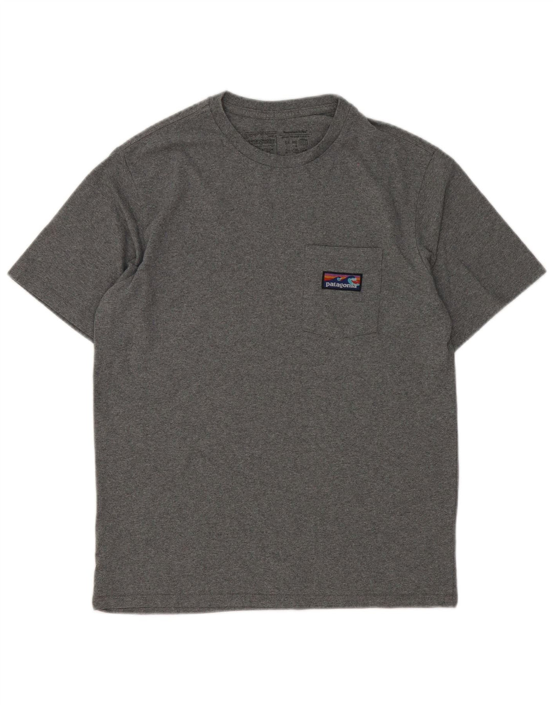 Patagonia Hombre Regular Fit Camiseta Top Small Gris Algodón