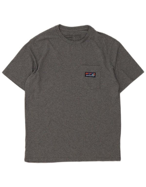 Patagonia Hombre Regular Fit Camiseta Top Small Gris Algodón