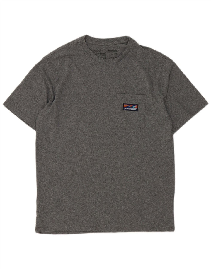 Patagonia Hombre Regular Fit Camiseta Top Small Gris Algodón