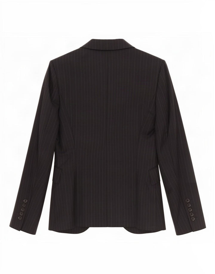Zara Mujer Chaqueta Blazer De 1 Botón EU 38 Small Lana A Rayas Negra