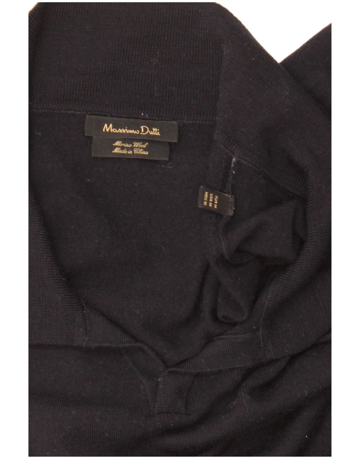 Massimo Dutti Jersey con cuello tipo polo para mujer UK 44 Medium Azul marino
