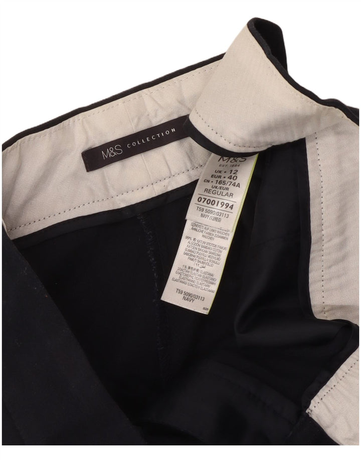 Marks & Spencer Pantalones Capri para Mujer UK 12 Medium W34 L22 Azul Marino
