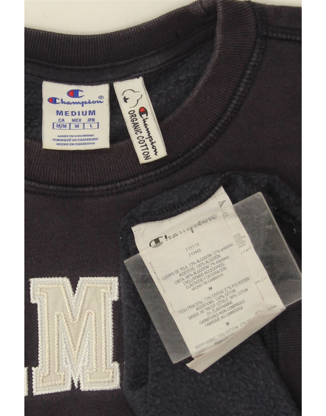 Champion Sudadera Con Estampado Gráfico Jumper Medium Azul Marino Algodón