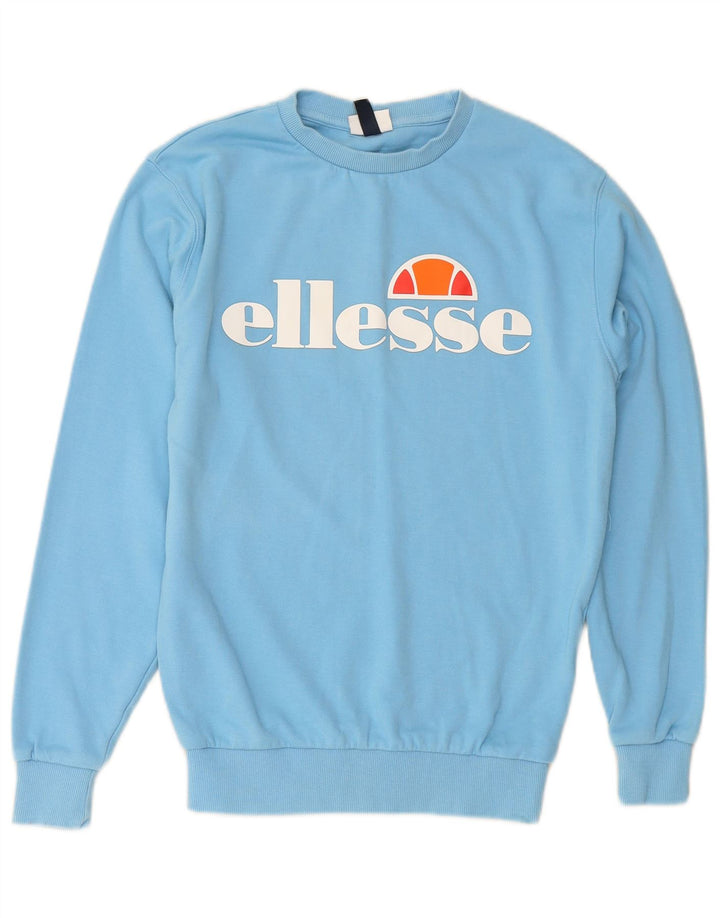 ELLESSE Sudadera gráfica para mujer Jumper UK 8 Small Blue Cotton
