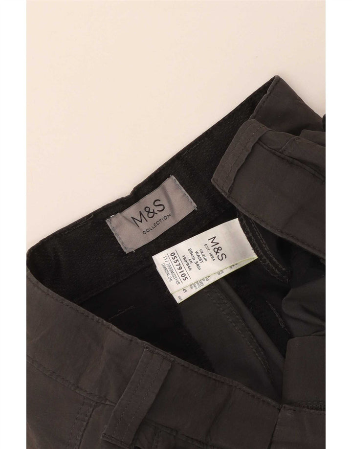 Marks & Spencer Pantalones cortos tipo cargo para hombre W34 Algodón gris grande