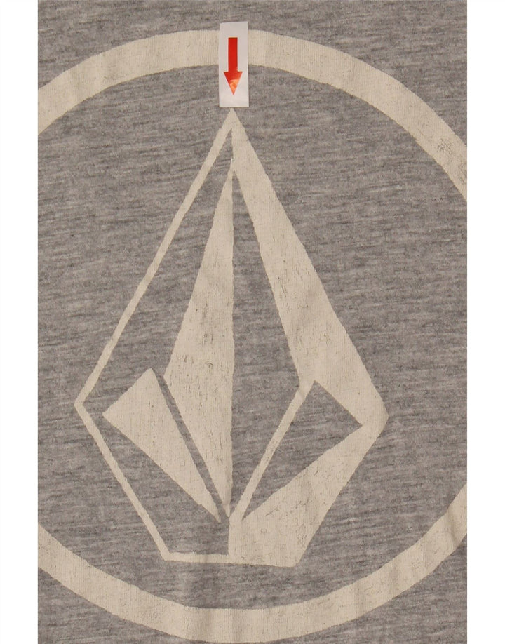 Volcom Camiseta gráfica para hombre Top grande gris color block algodón