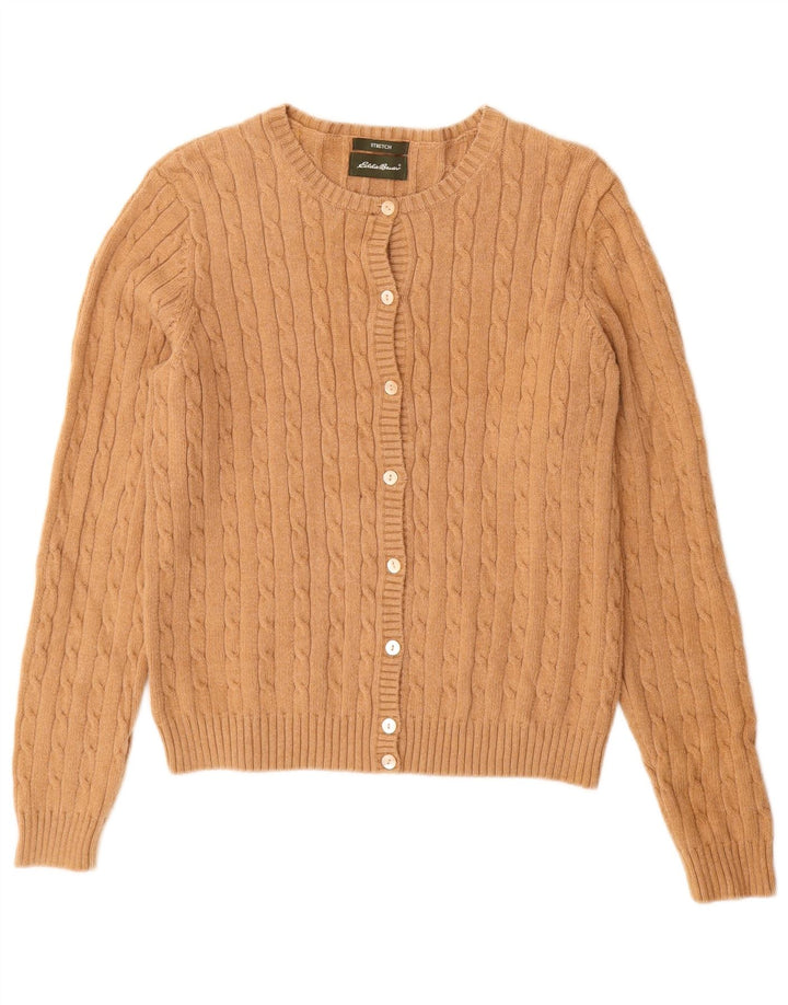EDDIE BAUER Suéter tipo cárdigan para mujer Reino Unido 12 Algodón beige medio