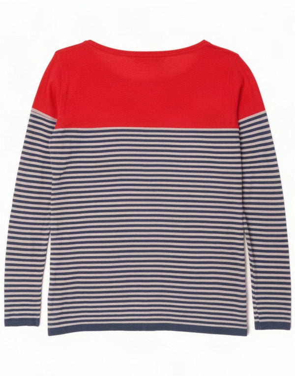 Crew Clothing Top para mujer de manga larga UK 40 Grande Lino a rayas azules