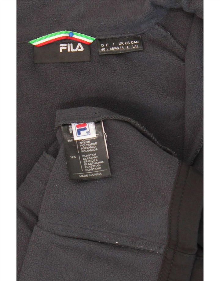 Fila - Chaqueta de chándal para mujer, talla 40, talla grande, nailon negro