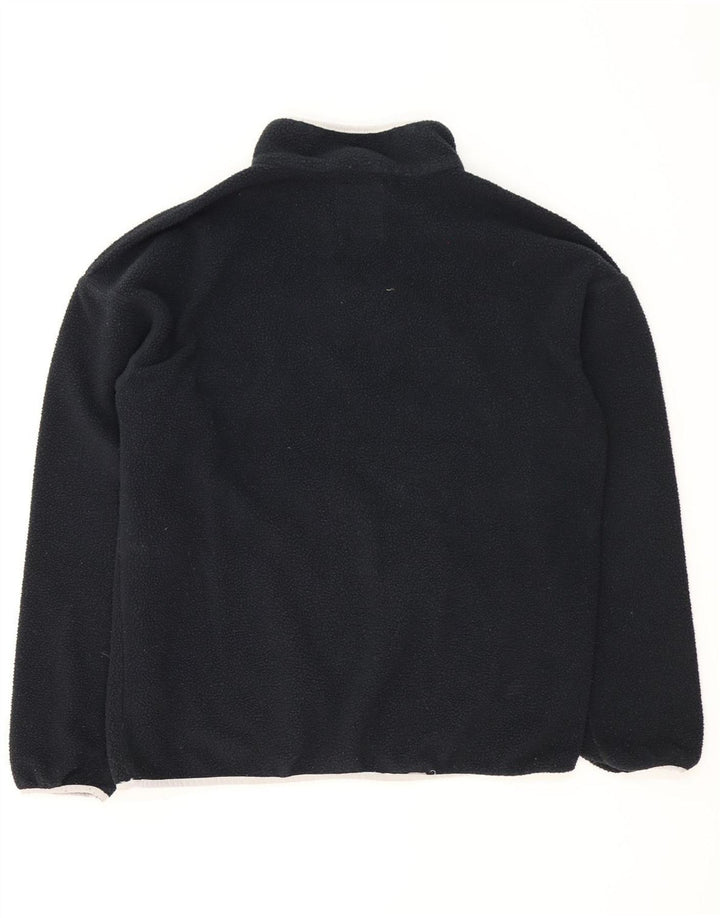 Columbia - Jersey de forro polar con cuello y botones para hombre, talla grande, poliéster negro
