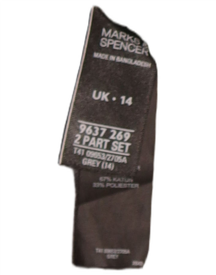 Marks & Spencer Suéter tipo cárdigan largo para mujer UK 44 Gris medio