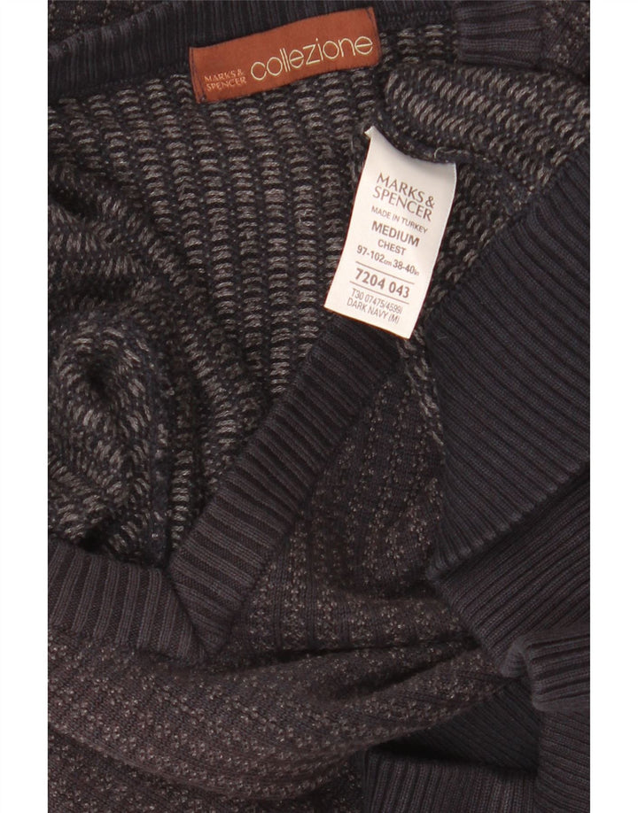 Marks & Spencer Suéter con cuello en V para hombre Acrílico azul marino mediano